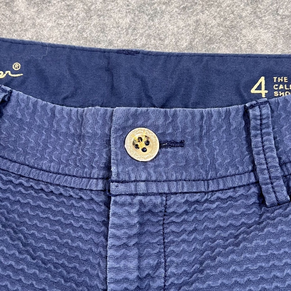 Lilly Pulitzer Navy Blue Textured The Callahan Chino Shorts Women's Size 4 - Picture 2 of 7